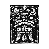 Kamoxi Funny Ouija Board Blanket Magic Witch Spirit Gothic Black Throw Blankets for Women Girls Bed