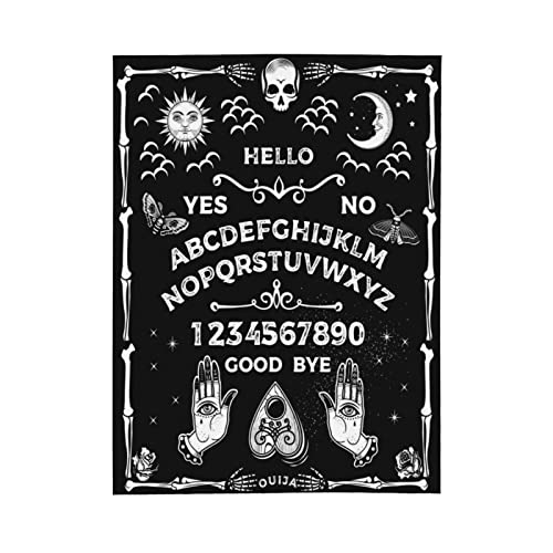 Kamoxi Funny Ouija Board Blanket Magic Witch Spirit Gothic Black Throw Blankets For Women Girls Bed Sofa Chair Couch Halloween Decor Soft Fluffy Fleece Flannel Blanket Fuzzy Gifts Bedding 80"X60" #TOP6