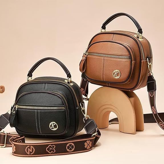 Easiotward Handbag,Easiotward Crossbody Bag Classic Multifunctional Compartments Adjustable Wide Shoulder Strap Leather3