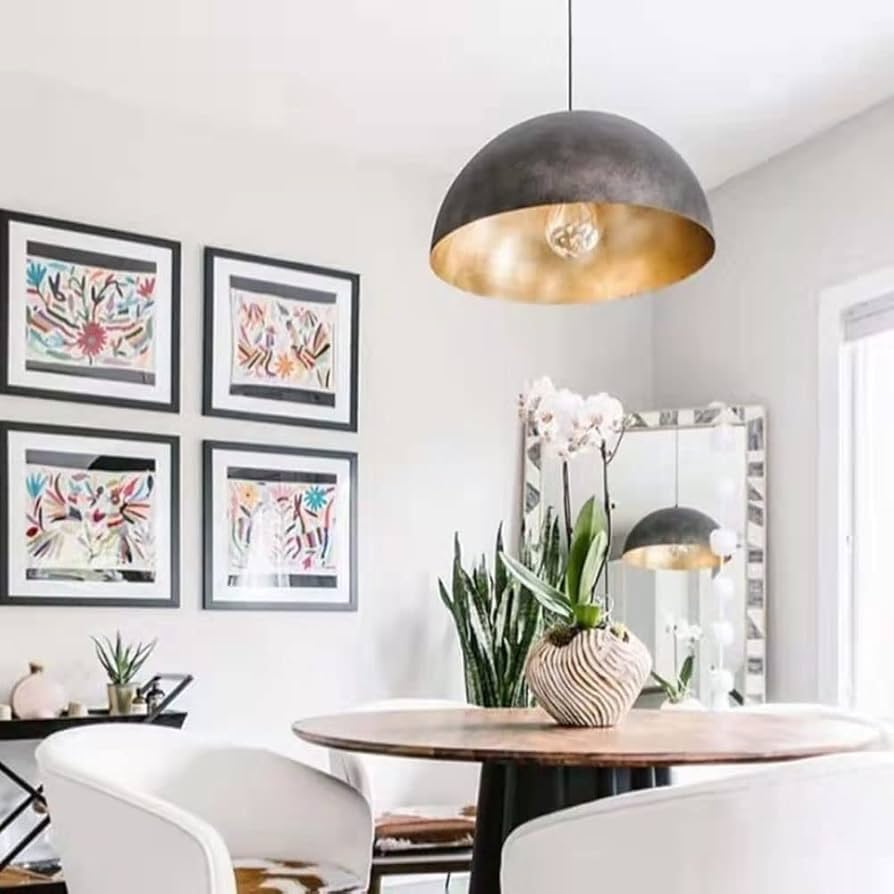 Retro - Modern　Alumi Shade Pendant Light Amazon.com: ZXXHNNAIH Pendant Lights, Modern LED Ceiling