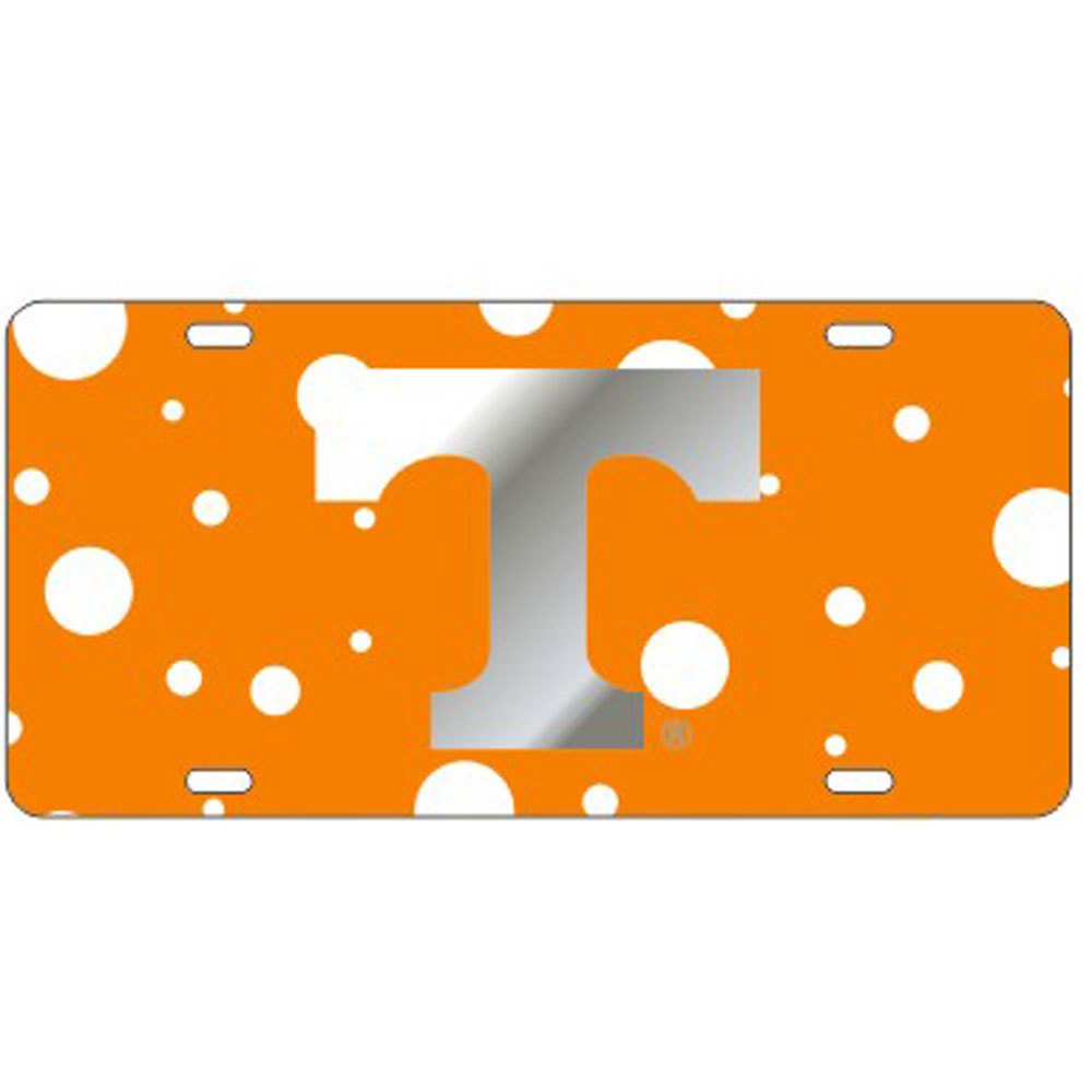 Tennessee Volunteers Orange Polka Dot Laser Cut License Plate - Mirror 