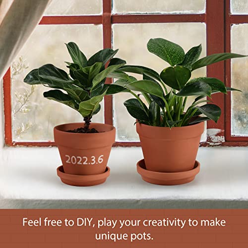Ingofin Terracotta Pots Set With Saucer - 5/6/7 Inch Ceramic Clay Planters With Drainage Hole, Garden Flower Succulent Pots With Tray For Indoor Outdoor Plants, Set Of 3 #TOP5