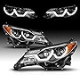 AmeriLite 2013-2015 Dual LED Bar Projector Black Headlights for Toyota RAV-4 (Do Not Fit EV or Factory HID Version)