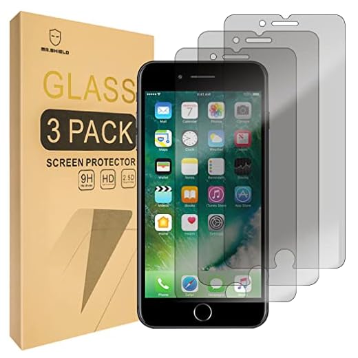 Mr.Shield [3-PACK] Privacy Screen Protector Compatible with iPhone 7 Plus/iPhone 8 Plus [Tempered Glass] [Anti Spy] Screen Protector with Lifetime Replacement