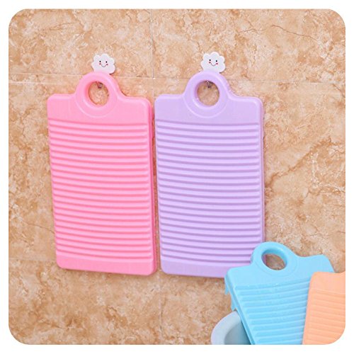 Anti-Rutsch-Waschbrett, zum Aufhängen, mit befestigtem Stativ, dicker Kunststoff, Waschbrett, Kleidungsreinigungswerkzeug grün (violett)