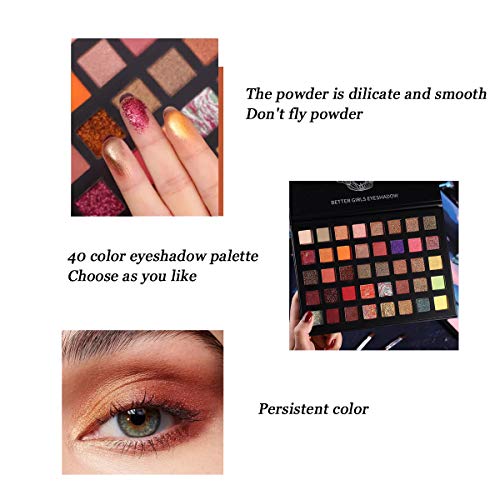 Paleta de Sombras de Ojos 40 Colores Altamente Pigmentado Metálico Mate Eyeshadow Palette Impermeable Sombras de Ojos… - Imagen 3