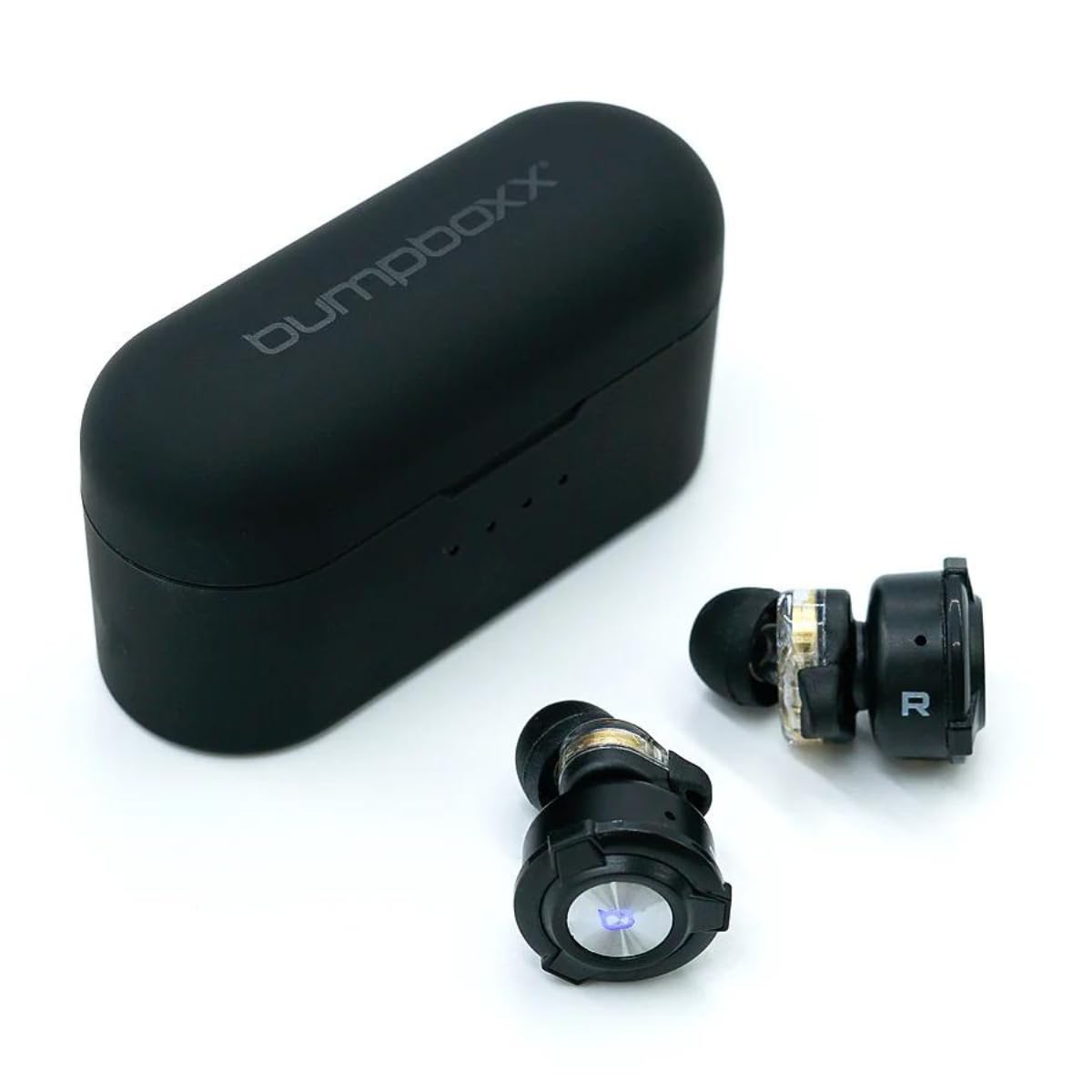 Bumpboxx Bumpbuds Wireless Ear Buds | Bluetooth Noise Cancelling Headphones | Built in Microphone | Water Resistant | Light Weight with Case, Black