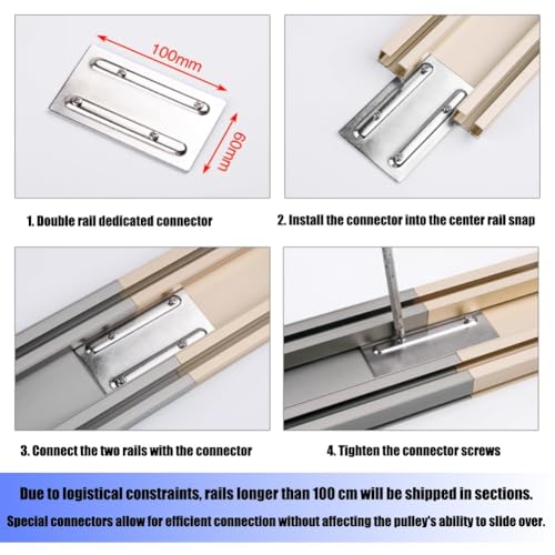 Double rail de rideau en aluminium plafond suspendu blanc robuste - 8