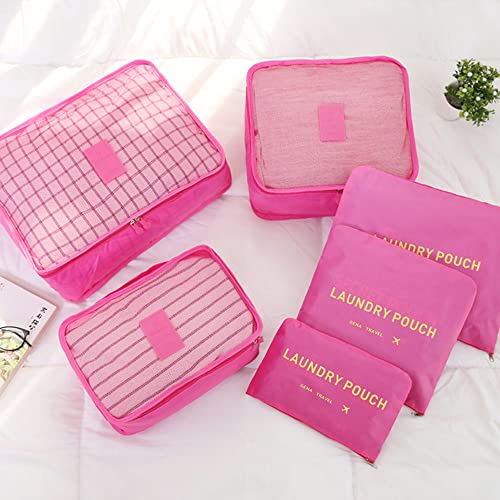 Image of Rojeam 6 Set Packing Cubes Multi-Functional Travel Storage Bags Clothing Sorting Packages