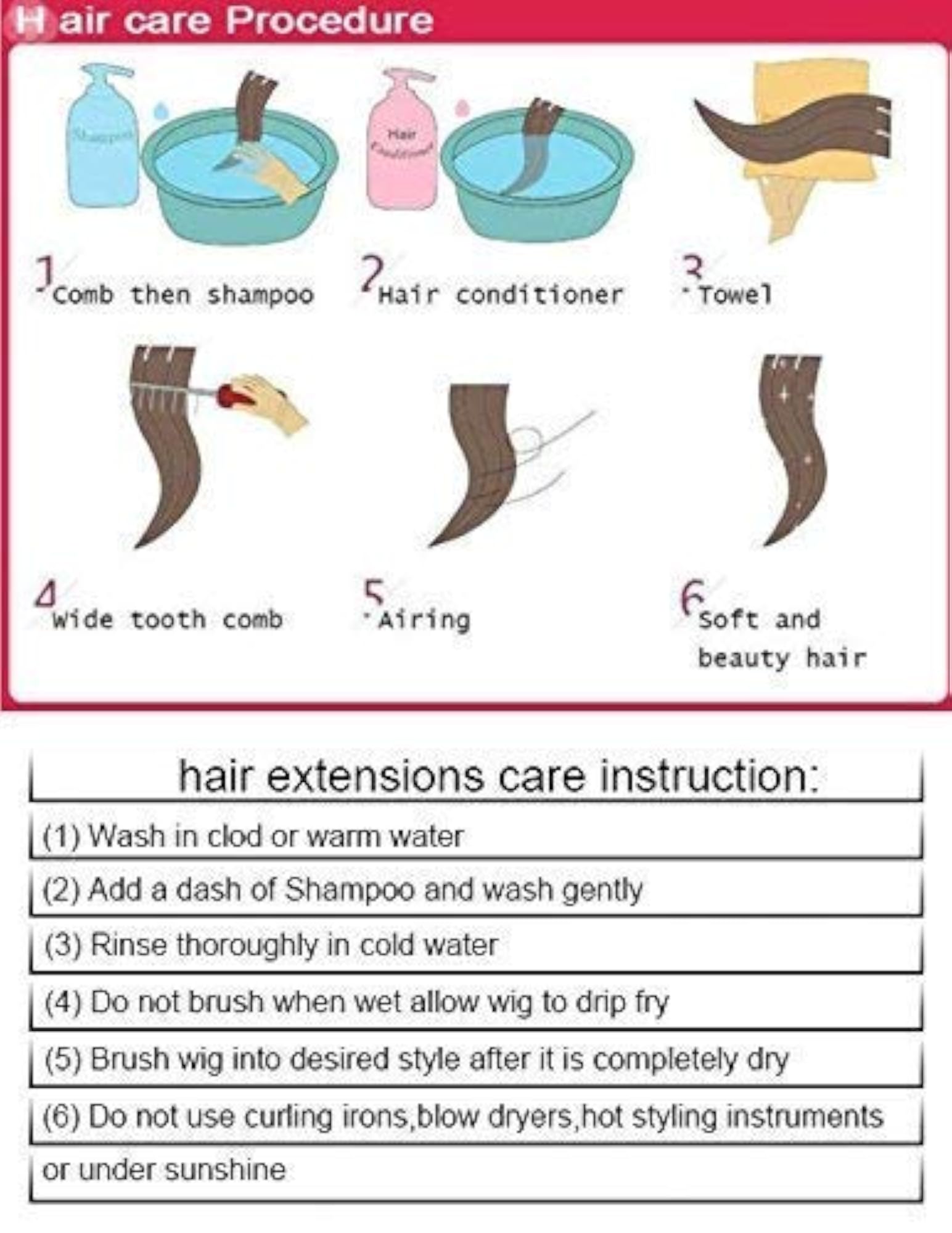High Quality Reusable Synthetic Hair Fringe Extension, Dark Brown