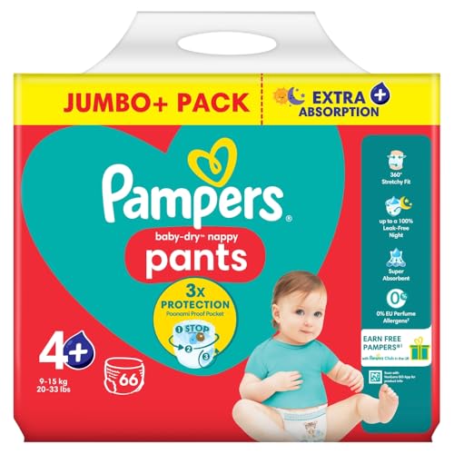 PAMPERS Pants Nappies Pull-ON Size 4 Maxi 66 Pack