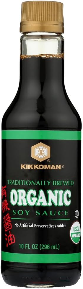 Kikkoman Organic Naturally Brewed Soy Sauce, 10 Ounce (Pack of 3)