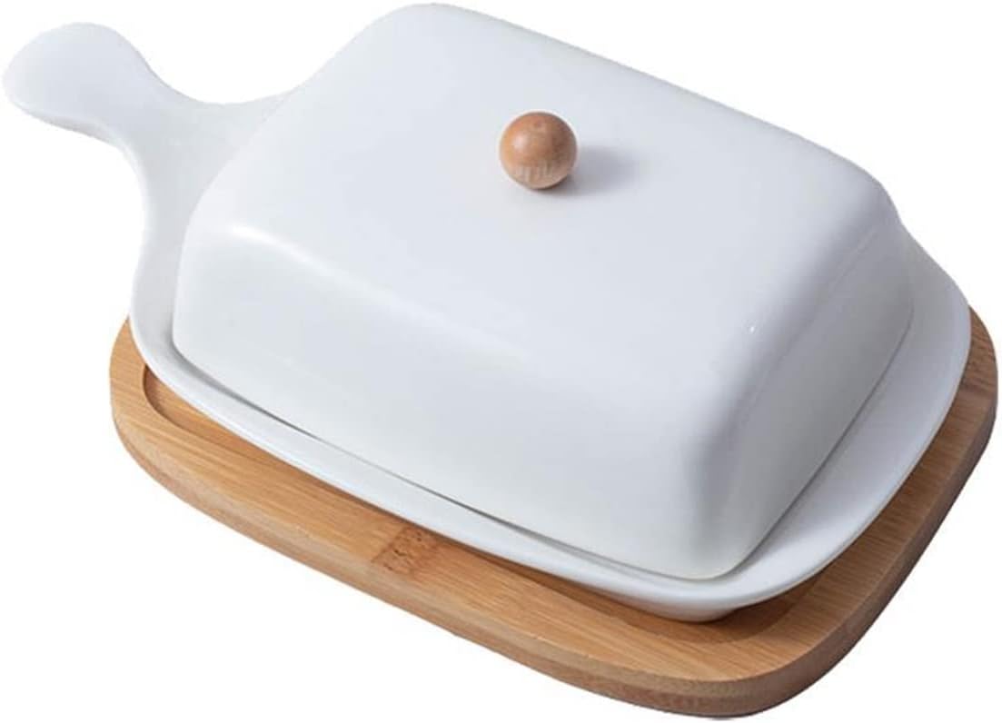 Butter Dishes Porcelain Butter Dish with Lid Perfect for Butter Porcelain Butter Dish with Handle Design Cheese Dish Storage Tray 1pc Butter Container