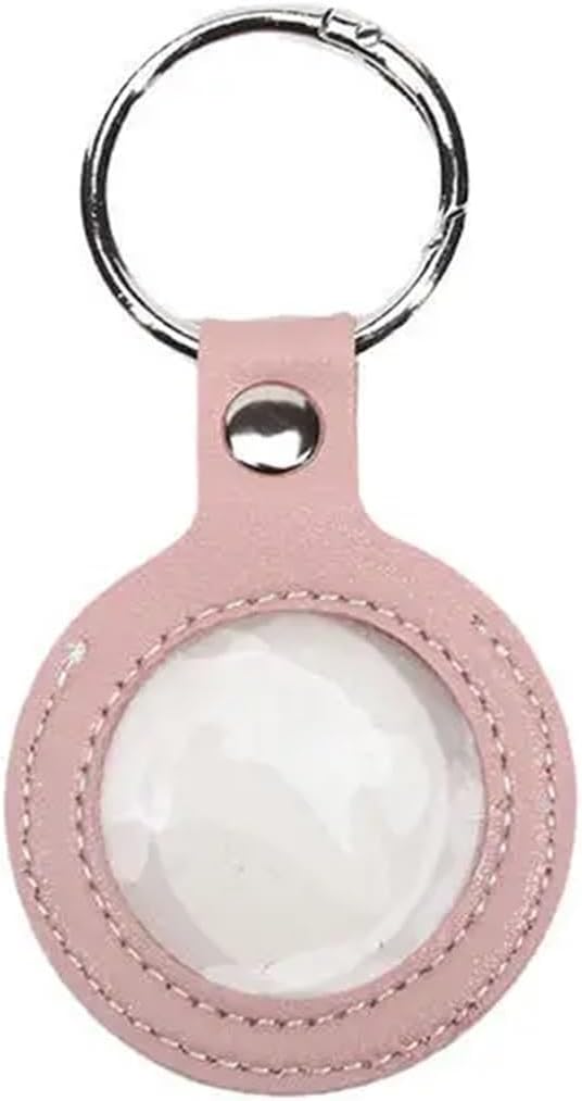 6pcs Leather Coin Holder Keychain Double Side Display Case Medallion Sobriety Recovery Chip Challenge