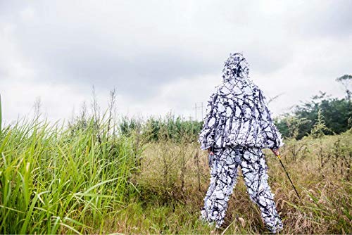 Huenco Outdoor Camo 3D Schnee Wilden Reißverschluss Ghillie Anzug Für Paintball Airsoft Jagd Wildlife Fotografie – Bild 7