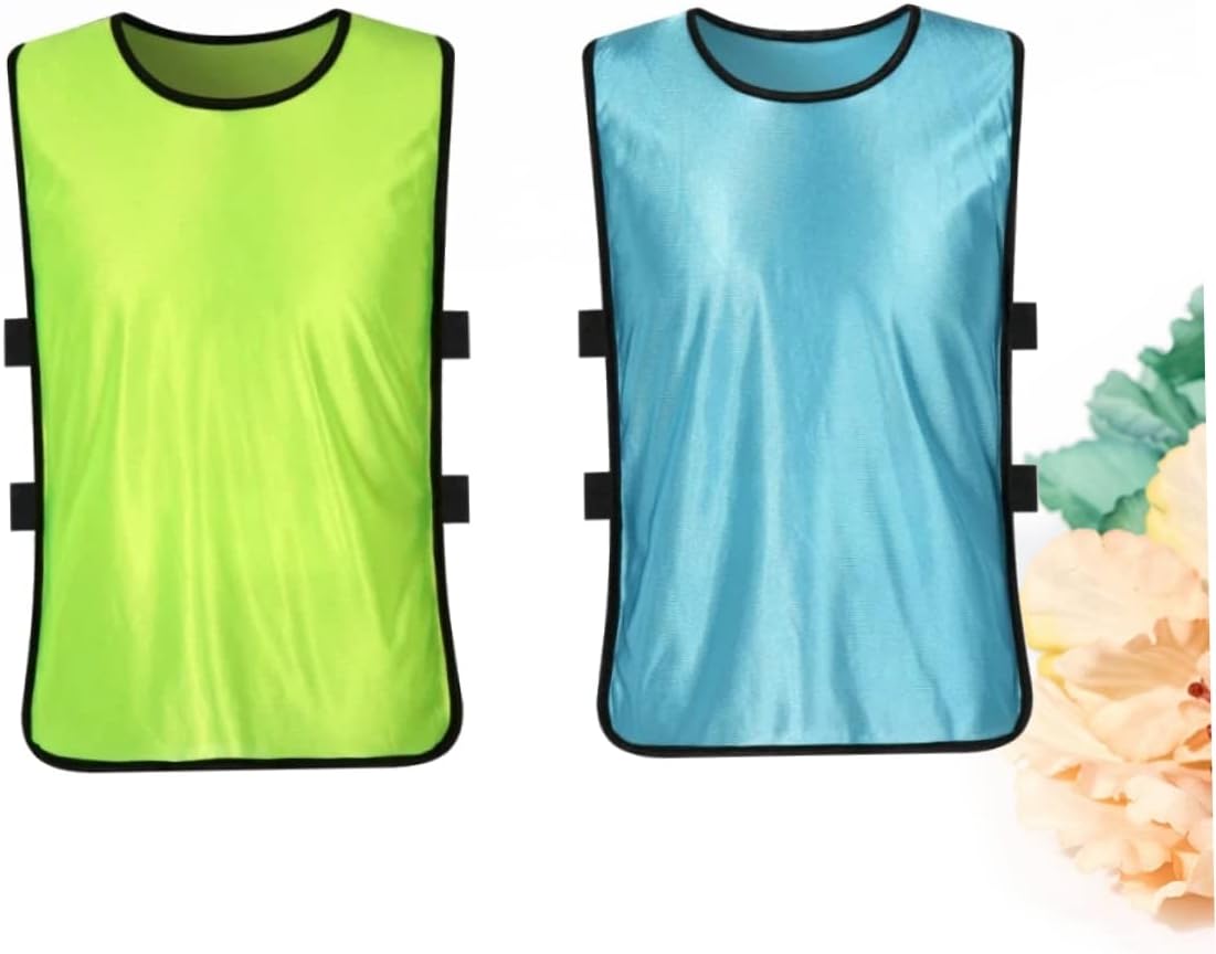 GANAZONO 12pcs Youth Soccer Uniforms Boys and Girls Mesh Vest Basketball Shirt for Boys and Girls Summer Vest Sleeveless Design Fluorescent Light