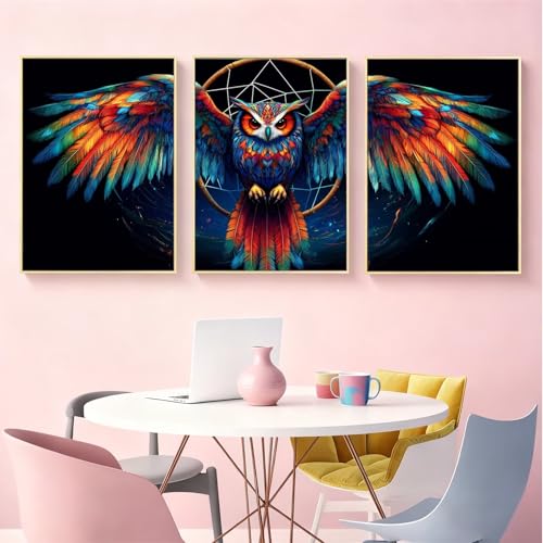 Tableaux moderne abstrait décoration murale triptyque paysage 55x80cm