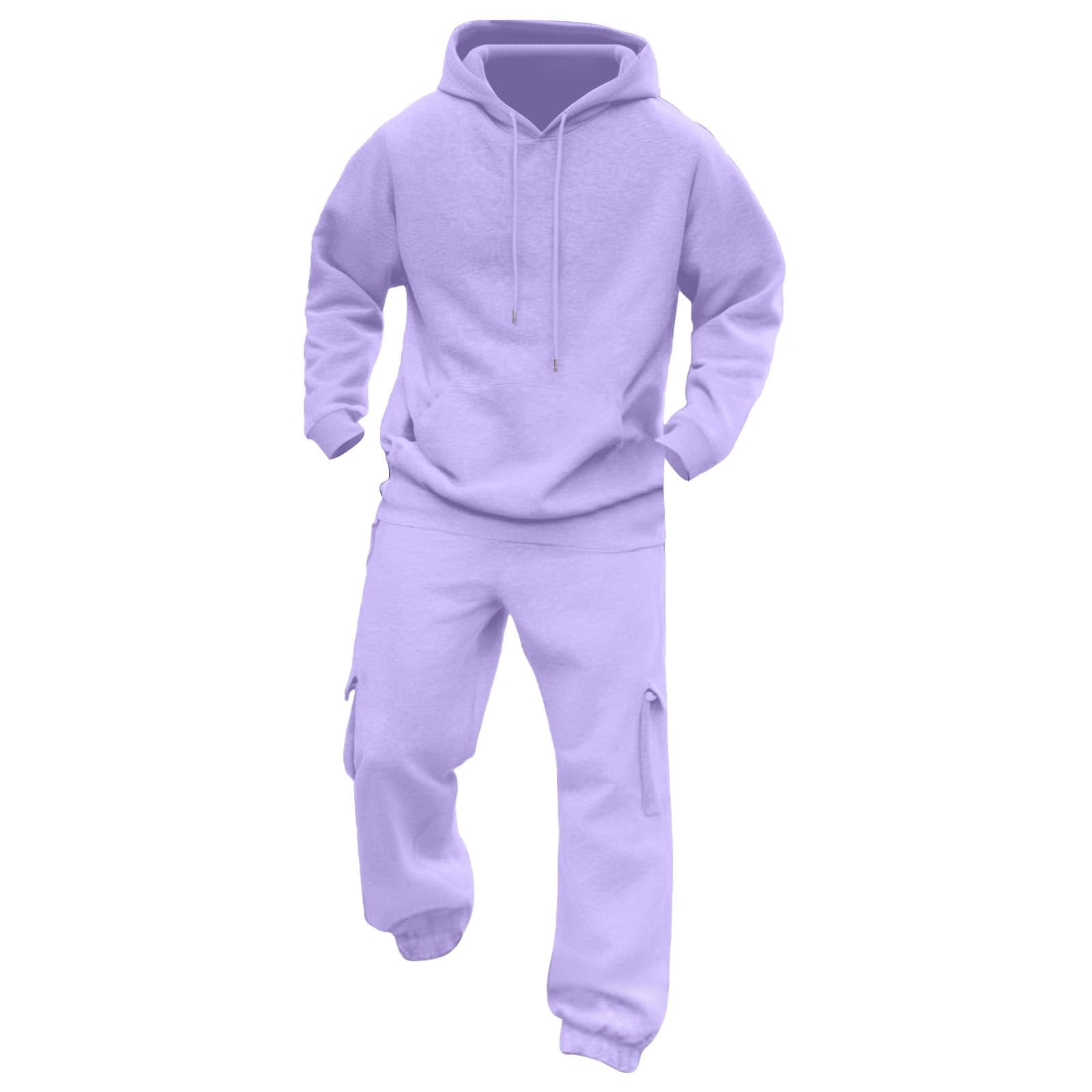 Tuta da allenamento da uomo, 2 pezzi, Hip Hop Y2K, con cappuccio e pantaloni da jogging da uomo, con cappuccio, casual, comoda, sportiva, casual, per il fitness, abbigliamento sportivo