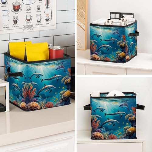 Boîte de rangement pliable pour grand cube et étagère dauphin - 8