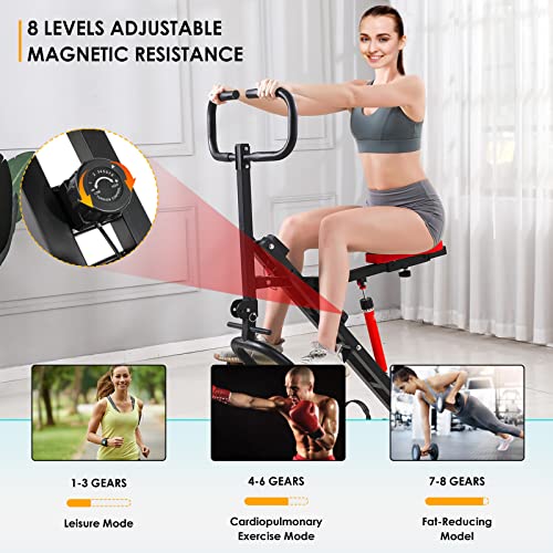 AB Booster Plus & Heimtrainer Fahrrad 2 in 1, maximale Belastbarkeit 120 kg, Total Crunch mit 2 Trainingsmodi & 12… – Bild 5