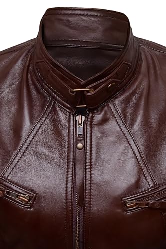 Women's Motorcycle Genuine Leather Jacket - Lambskin Leather Jacket Woman - Real Leather Jackets for Women2