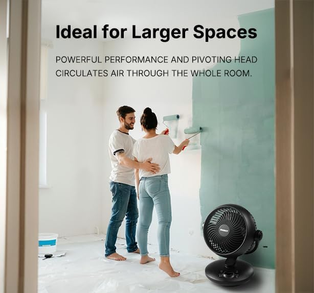 Size 10 Color Black Fan for Bedroom with Remote,Ultra Quiet Desk Fan,with 3 Modes,8 Speeds,9-Hour Timer,10 inch,High-Velocity Cooling,Auto Oscillation,for Home,Dorm&Office
