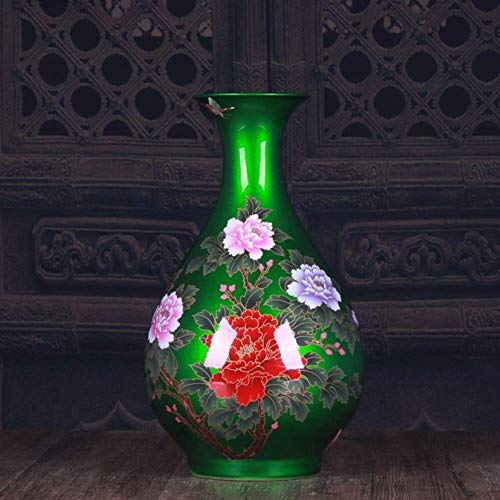 Vase en céramique décoration maison plante fleur verte et bleue - 2