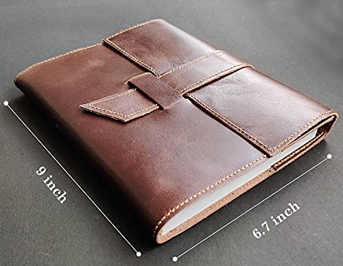 Image of RUSTIC TOWN Vintage Leather Journal Lined Pages - A5 Refillable Leather Journal for Men Writing Ruled Notebook - Handcrafted Travel Diary Gift for Men and Women