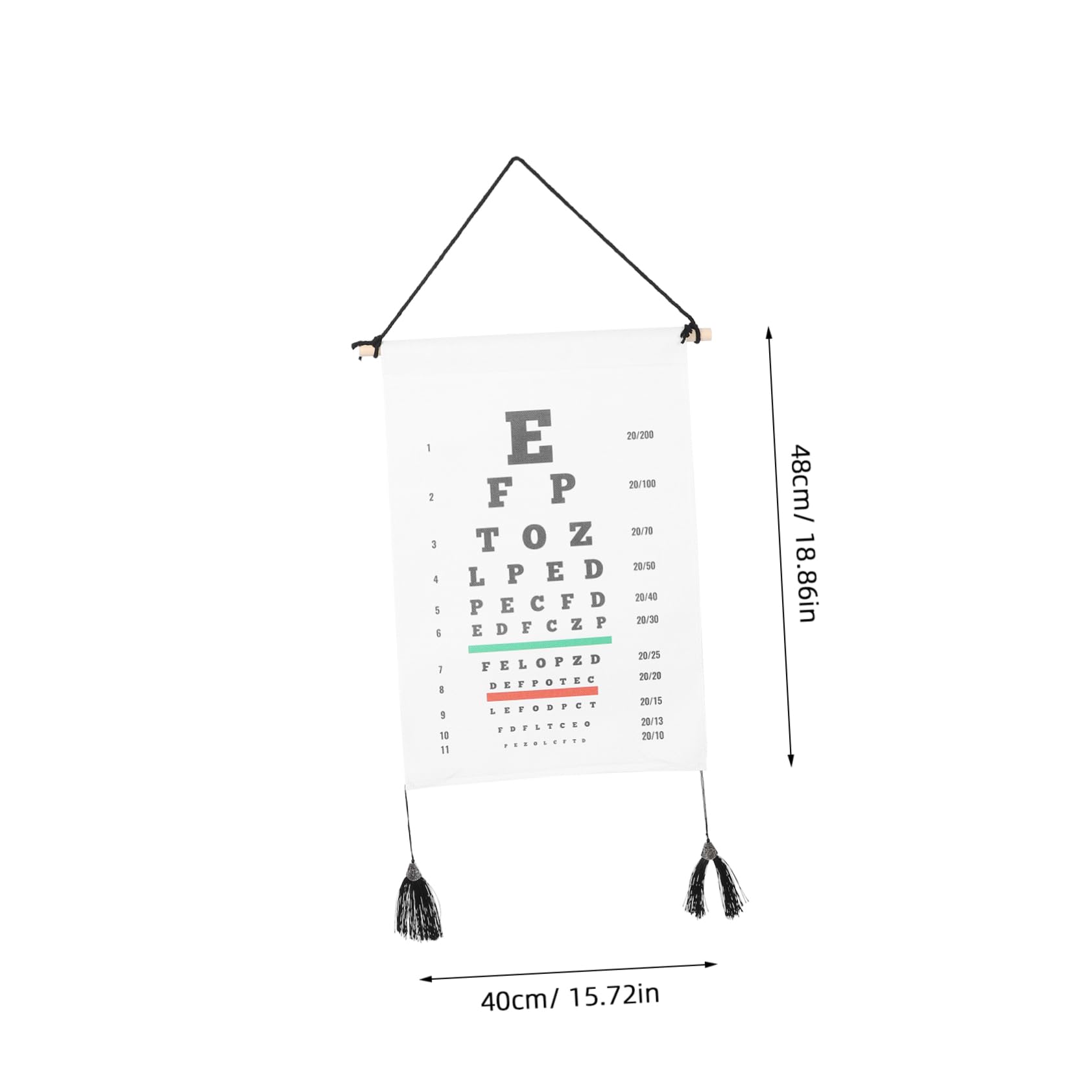 Ciieeo Pocket Eye Chart Wear Resistant Canvas Vision Test Chart Standard Eye Exam Chart with Frame Portable Visual Testing Chart for Home and Clinic Use