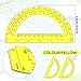 EBOOT Plastic Protractor Math Protractors 180 Degrees, 6 Inch, Pack of 2 (Yellow)