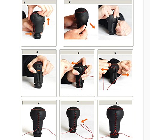 Eppar New Protective Shift Knob Cover 1PC for Infiniti G37 Sedan 2008-2013 (Black-Red Line)