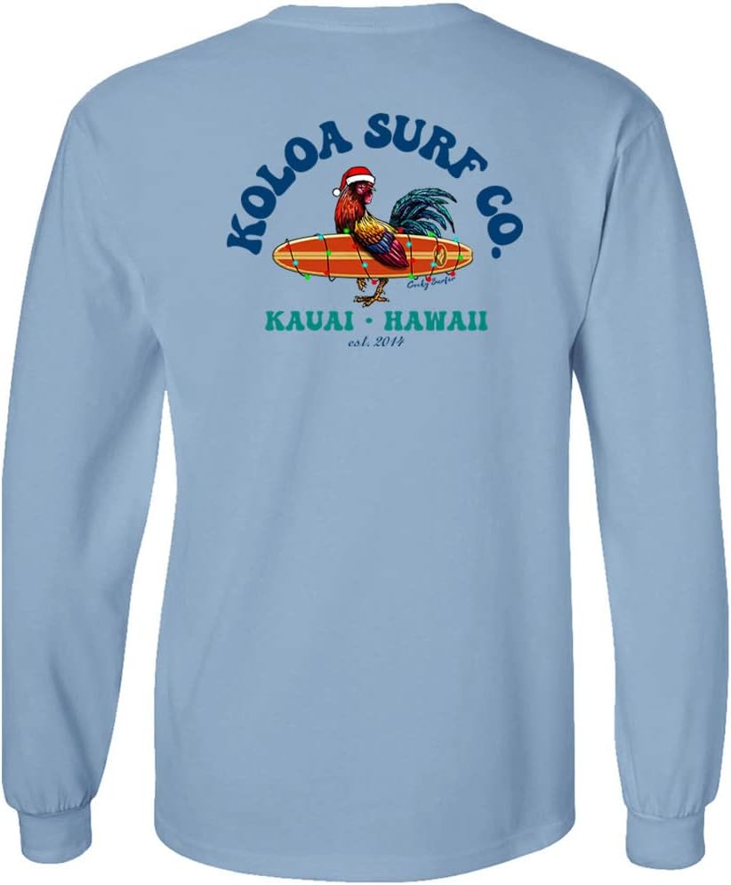 Koloa Surf Men's Cocky Surfer Christmas Long Sleeve Tees in Regular, Big & Tall