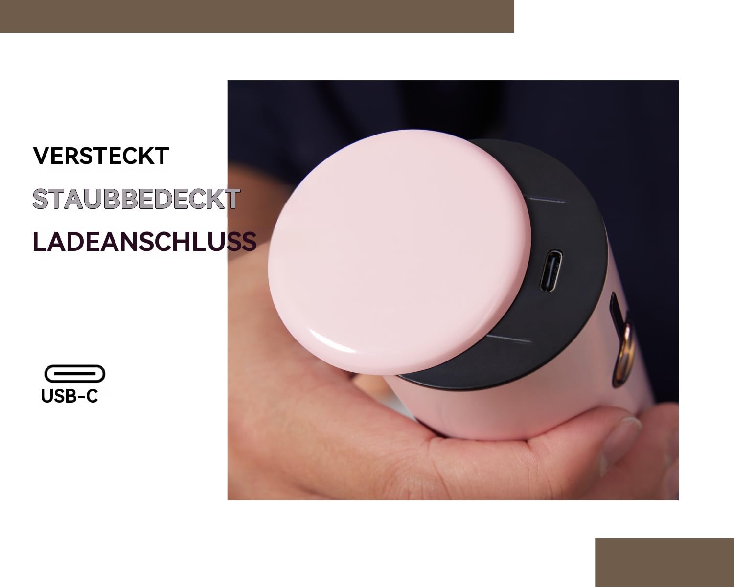 Salz und Pfeffermühlen Elektrisch 2er Set mit USB Ladeanschluss – 6 Stufenmahlwerk, LED-Beleuchtung & Rutschfester Staubschutz (Blütenblattrosa)