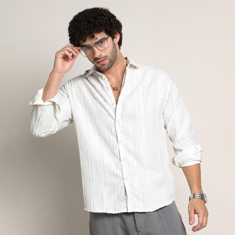 Image of CAHOOT Men's Shirt for Casual Wear | Mid-Rise | Regular Fit | Button Closure | Shirt Crafted with Comfort Fit for Everyday Wear