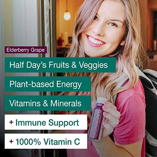 1/2 Day of Fruits & Vegetables plus Immune Support with Real Vitamin C. Organic Shots for wellness w/Sambucus Elderberry, Kids & Adults on the Go, Vegan, Gluten-Free (6 Pack) - Image 3