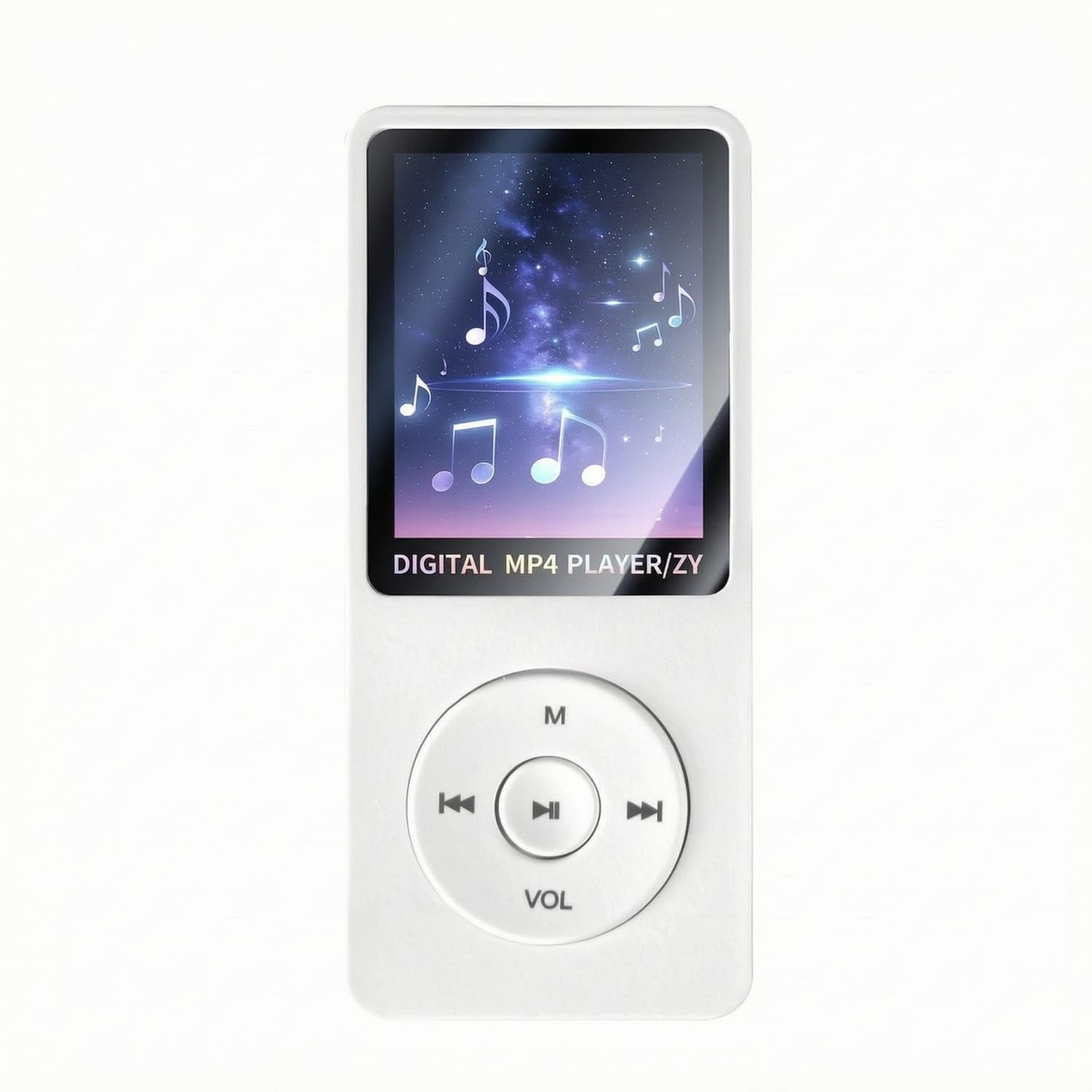 Slim Portable MP3 Player Circular Control Pad MP3 Player Color Display Audio Device Type-C Charging, White-image-32