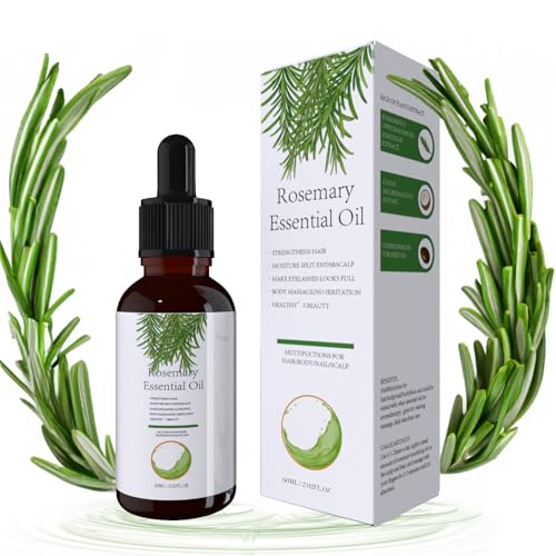 Huile Essentielle De Romarin Pour Cheveux, Pure Huile Romarin Pour Les Cils, Sourcils, Nourrit Le Cuir Chevelu, Stimule La Croissance Des Cheveux, Massage Du Corps Et Hydrater La Peau 60ML