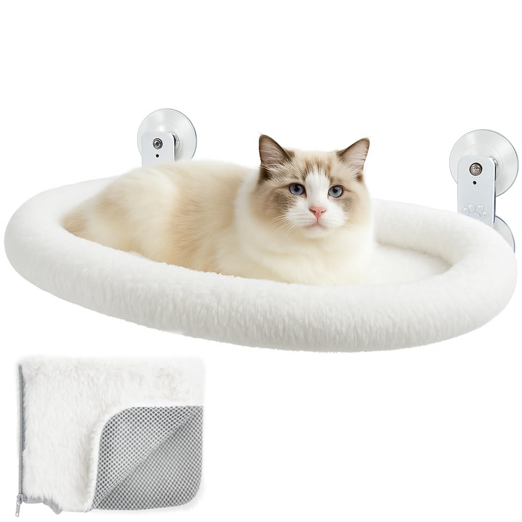 Cama Ventana Para Gato - Hamaca Doble Cara Lavable, Con Ganchos Metálicos Ajustables, Para Alféizar O Suelo