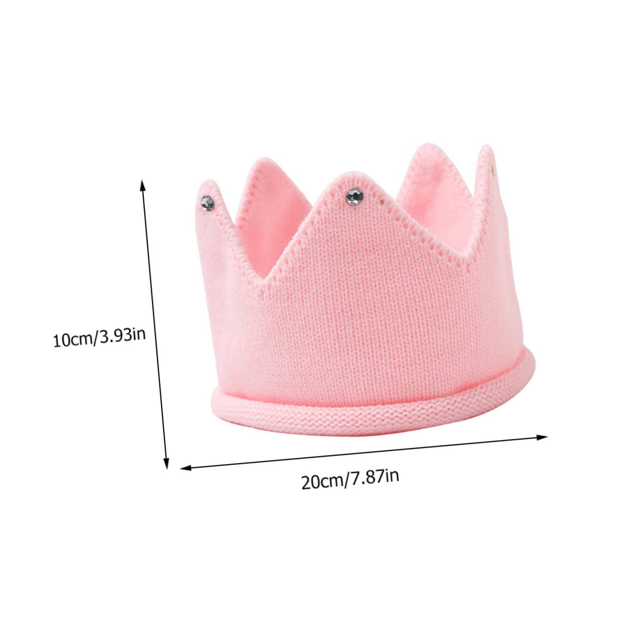OUNONA Adorable Crown Knitted Hat Soft Warm Headband for Pink Color for Newborns Stylish Design Keeps Ears Warm for Showers and Birthdays