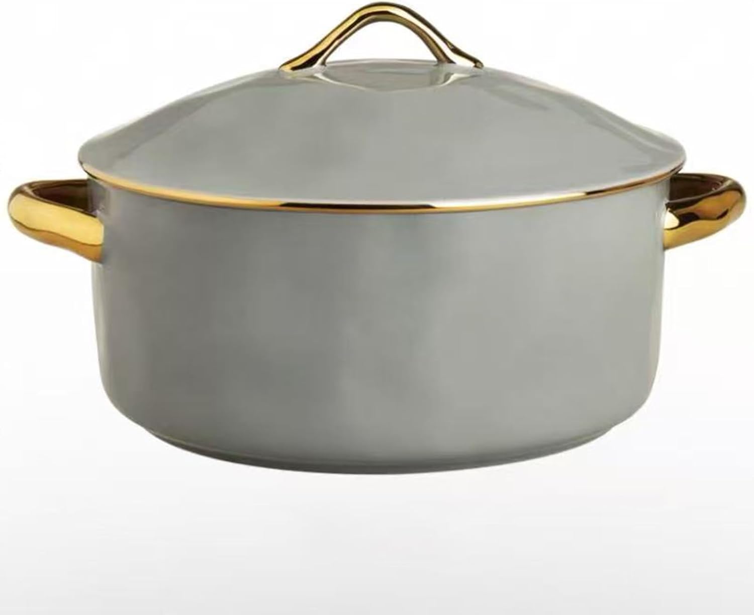 Large Ceramic Soup Tureen with Lid White Porcelain Soup Serving Bowl with Double Handles Round Stockpot for Serving Salad Pasta Noodles Stew Microwave and Dishwasher Safe