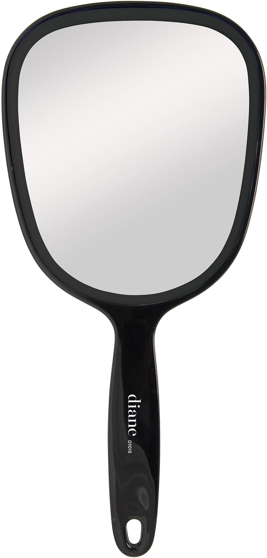 Diane Hand Mirror – Standard 1X Magnification Hand Held Mirror, Single Sided Vanity Makeup Mirror for Women, Men, Salon, Barber, Shaving, and Travel, Medium 5" x 11" In Black