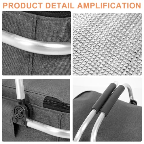 YANGUN Einkaufskorb Kühltasche, Kühlkorb Faltbar, Picknickkorb Groß, Leicht klappbar & kompakt, mit Griff Lunchtasche Thermo Tasche für Büro Camping Picknick Reisen Einkaufen