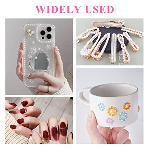 Aphlos Self Adhesive Pearl Stickers 3530 Pcs, White And Rainbow Flat Back Pearl Stickers For Face Beauty Makeup Nail Art Cell Phone Diy Crafts Home Decor Scrapbooking Embellishments 3Mm/4Mm/5Mm/6Mm #TOP3