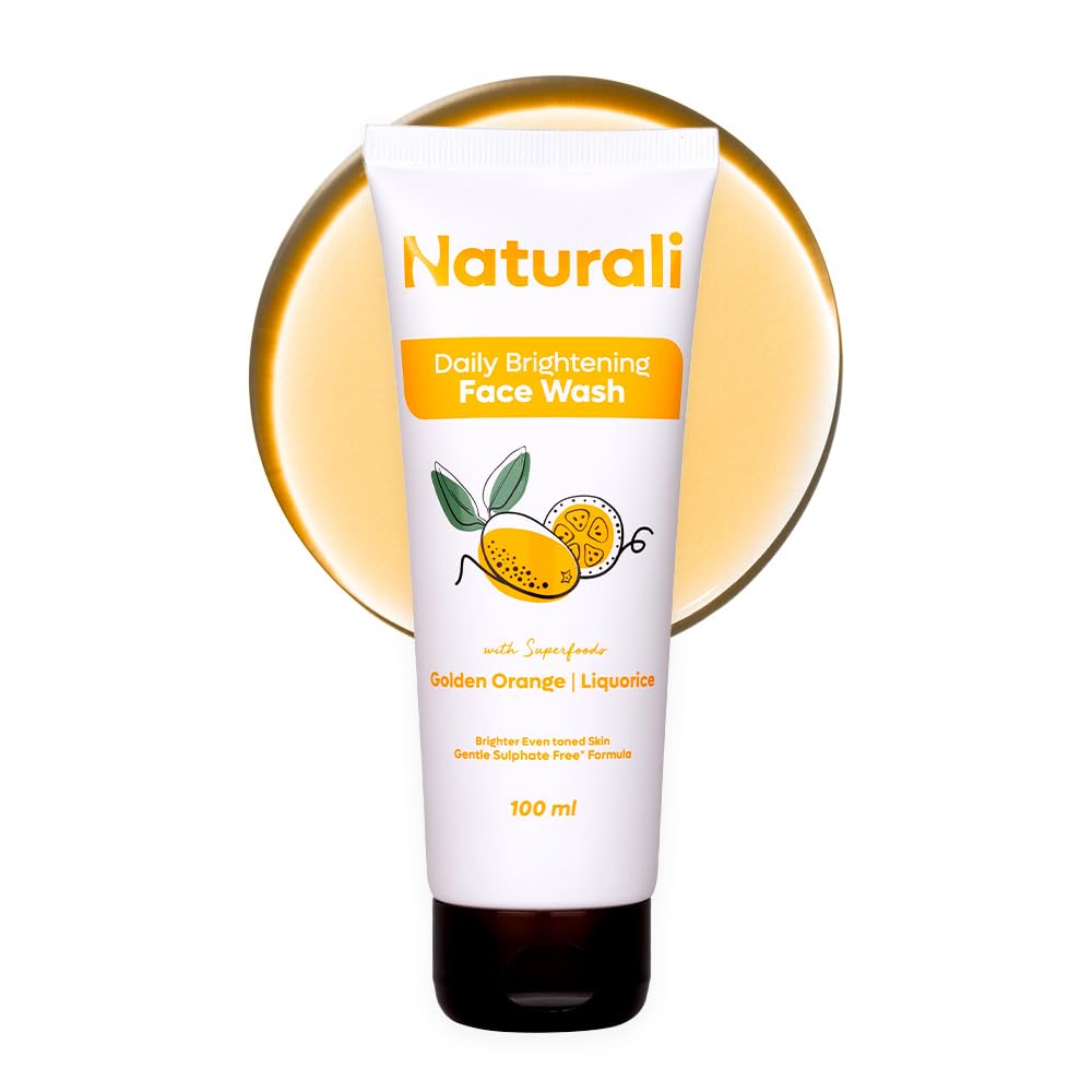 Naturali Daily Brightening Face Wash with Golden Orange & Liquorice Extract | Improves Skin Brightness | Deep Moisturization | Mild & Gentle | Golden Orange Rich Glossy Texture | All Skin Types (100ml)-image-4