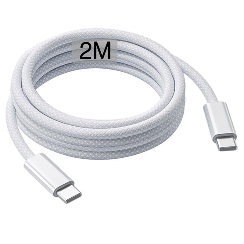 2m IPhone Ladekabel USB C auf USB C Kabel Lang Schnellladekabel für IPhone 17 Air/16 Pro Max/15 Plus/17e/16e iPad Pro 10/11th Google Pixel 9 Samsung Galaxy S23 Langes Handyladekabel Datenkabel Type C