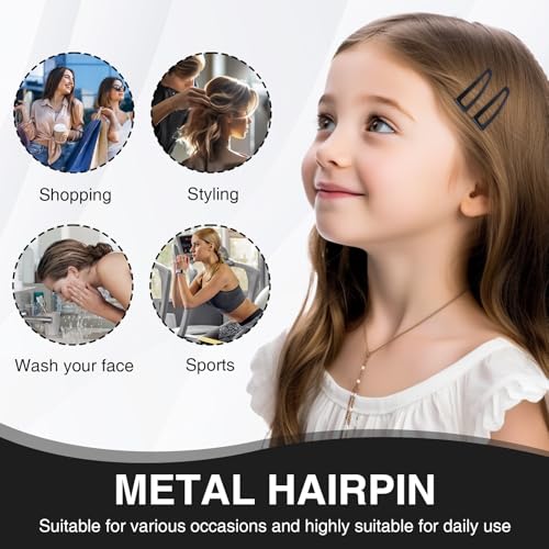 50 pinzas dobles para cabello grueso y fino, metal miniatura 5