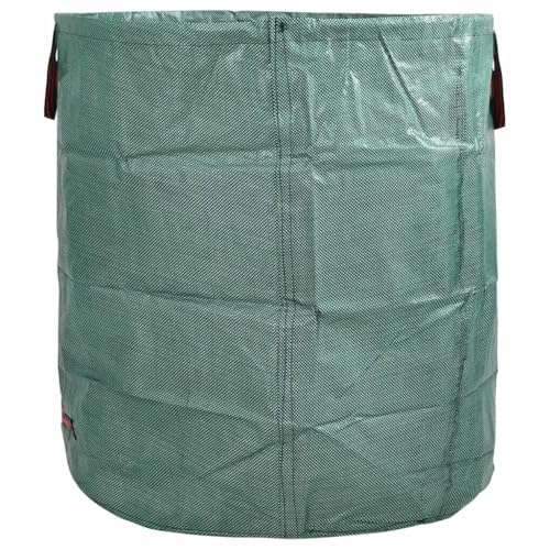 12 worków na śmieci ogrodowe, 67 x 67 x 75,5 cm, z polipropylenu, odporne na rozerwanie, z uchwytami, składane torby na odpady ogrodowe