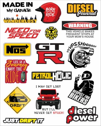 Image of Graphixdesign Decals Sticker Random Sticker for Skateboard Helmet Laptop Bicycle Hypebeast Bike Guitar Stickers ((8X10 Inch 15 PIC I))