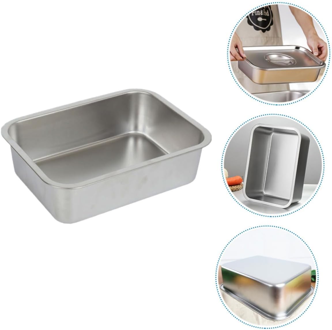 Hotel Buffet Pan Stainless Steel Food Tray Rectangular Large Capacity for Catering Parties and Snacks