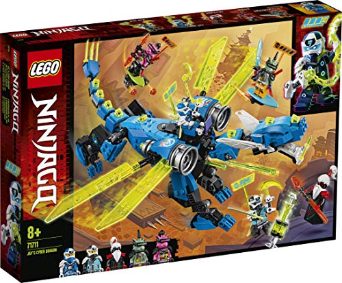 Lego 71711 NINJAGO Jays Cyber-Drache Mech, Bauset mit den Minifiguren Jay, NYA und Unagami – Ansicht 1
